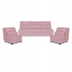 Zestaw KIMO funkcja spania sofa fotele Family Meble różowy Hunter welur - obrazek 2