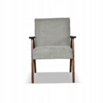 Fotel PRL zestaw retro vintage SOLER Family Meble ciemny szary welur Angel - obrazek 8