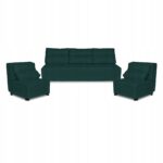 Zestaw KIMO funkcja spania sofa fotele Family Meble zielony Hunter welur - obrazek 2