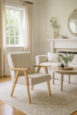 Fotel PRL zestaw retro vintage SOLER Family Meble szary welur Angel - obrazek 3