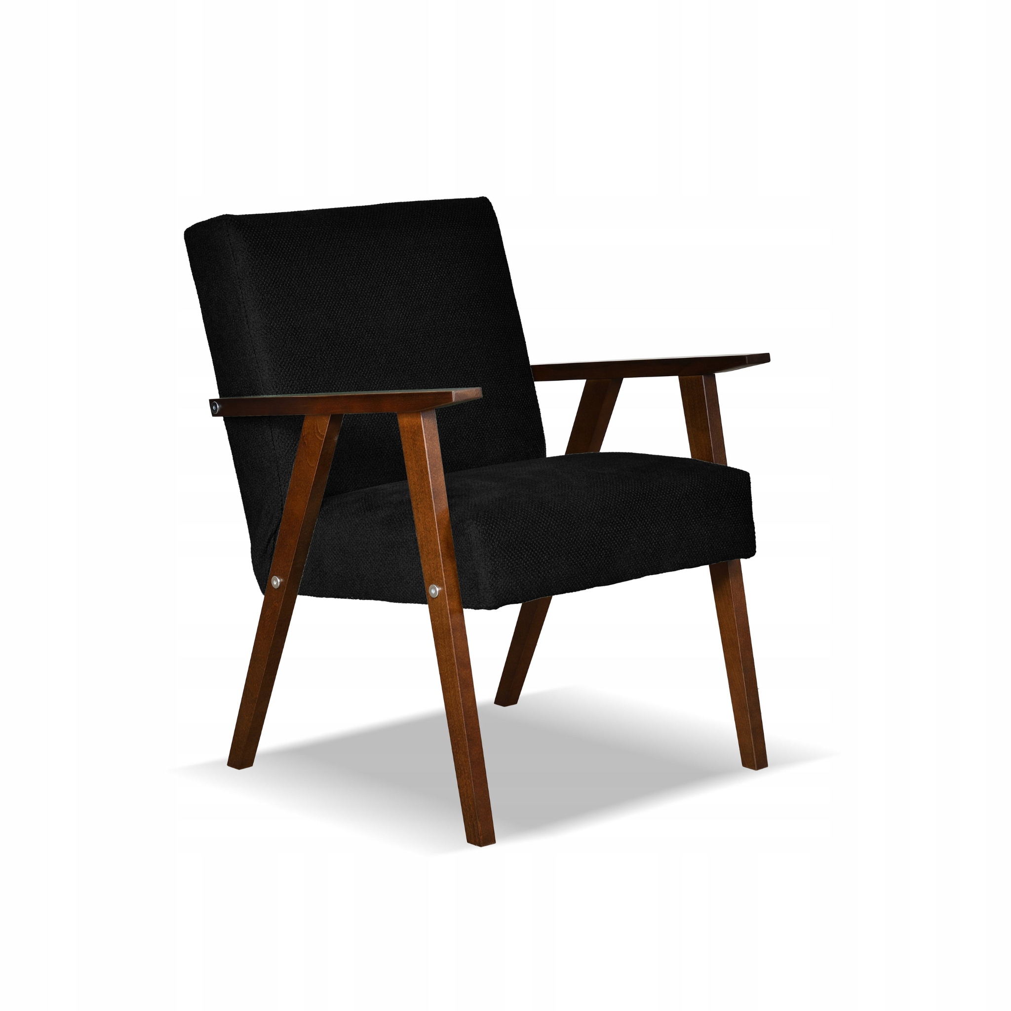 f059740a7e33520975a0325fe9f15cb6.jpg Fotel PRL zestaw retro vintage SOLER Family Meble czarny welur Angel - obrazek 9