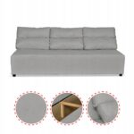 Zestaw KIMO funkcja spania sofa fotele Family Meble j. szary Hunter welur - obrazek 5