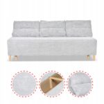 Zestaw KIMO funkcja spania sofa fotele Family Meble szary Anafi sztruks - obrazek 5