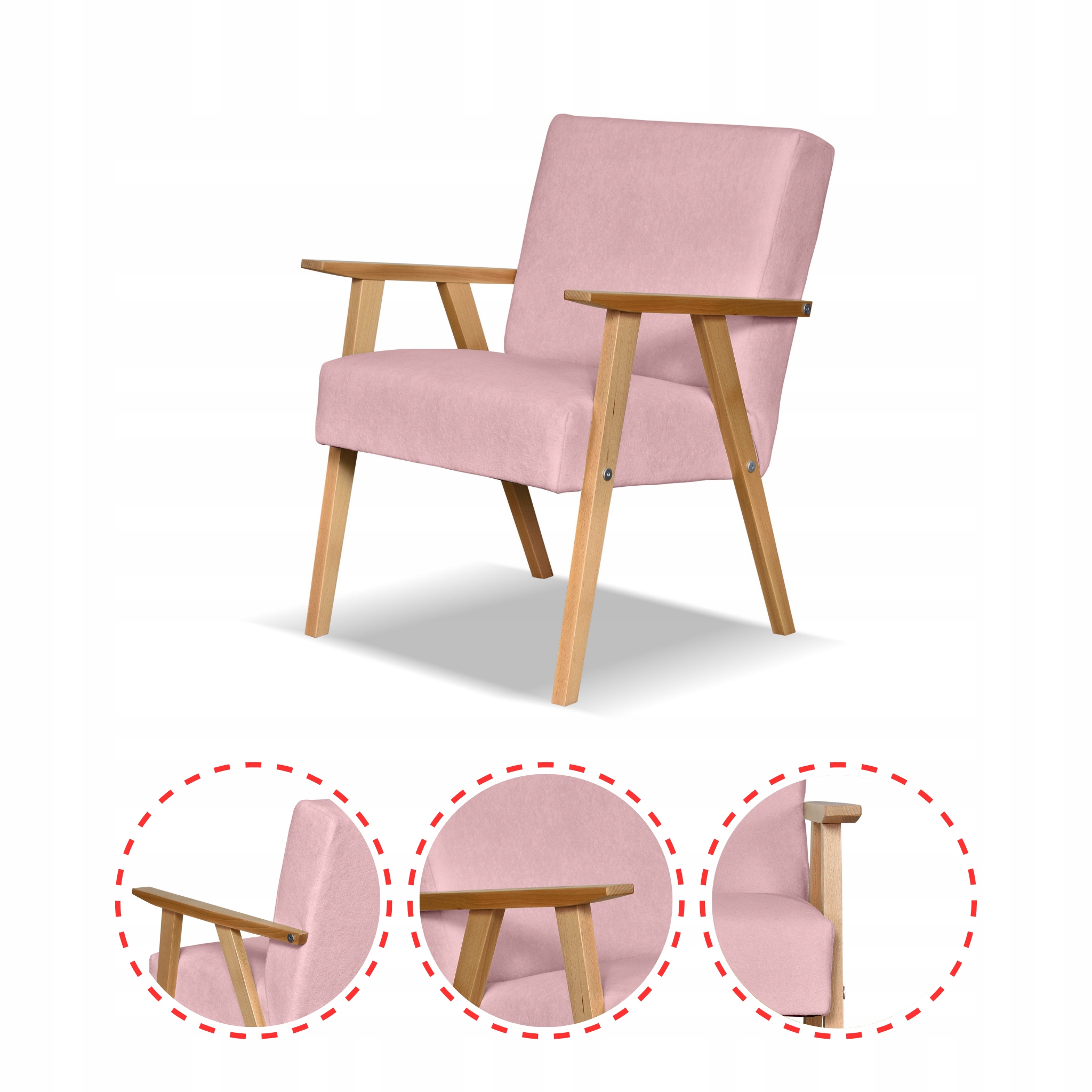 f3dfc17212059c507bd4208e038b8adb.jpg Fotel PRL zestaw retro vintage SOLER Family Meble różowy welur Hunter - obrazek 6