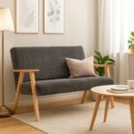Sofa w stylu PRL retro vintage SOLER Family Meble beżowy sztruks Anafi - obrazek 2