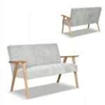 Sofa w stylu PRL retro vintage SOLER Family Meble szary sztruks Anafi