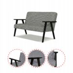 Sofa w stylu PRL retro vintage SOLER Family Meble pepitka czarno biała - obrazek 5