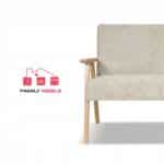 Sofa w stylu PRL retro vintage SOLER Family Meble beżowy sztruks Anafi - obrazek 4