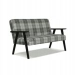 Sofa w stylu PRL retro vintage SOLER Family Meble krata szara - obrazek 8