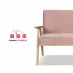 Sofa w stylu PRL retro vintage SOLER Family Meble różowy welur Hunter - obrazek 4