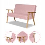 Sofa w stylu PRL retro vintage SOLER Family Meble różowy welur Hunter - obrazek 5