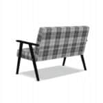 Sofa w stylu PRL retro vintage SOLER Family Meble krata szara - obrazek 9