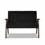 Zestaw mebli PRL retro SOLER sofa fotele Family Meble czarny welur Angel - obrazek 10