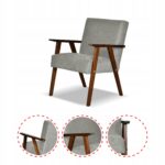Zestaw mebli PRL retro SOLER sofa fotele Family Meble c. szary welur Angel - obrazek 4