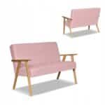 Zestaw mebli PRL retro SOLER sofa fotele Family Meble rózowy welur Hunter - obrazek 9