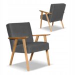 Zestaw mebli PRL retro SOLER sofa fotele Family Meble szary welur Hunter - obrazek 7
