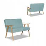 Zestaw mebli PRL retro SOLER sofa fotele Family Meble turkus welur Hunter - obrazek 9
