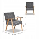 Zestaw mebli PRL retro SOLER sofa fotele Family Meble c szary sztruks Anafi - obrazek 5