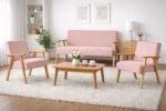 Zestaw mebli PRL retro SOLER sofa fotele Family Meble turkus welur Hunter - obrazek 12