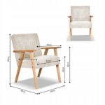 Zestaw mebli PRL retro SOLER sofa fotele Family Meble beżowy sztruks Anafi - obrazek 5