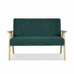 Zestaw mebli PRL retro SOLER sofa fotele Family Meble zielony sztruks Anafi - obrazek 10