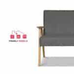 Zestaw mebli PRL retro SOLER sofa fotele Family Meble szary welur Hunter - obrazek 3