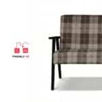 Zestaw mebli PRL retro SOLER sofa fotele Family Meble krata brązowa - obrazek 3