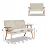 Zestaw mebli PRL retro SOLER sofa fotele Family Meble beżowy sztruks Anafi - obrazek 6