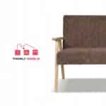 Zestaw mebli PRL retro SOLER sofa fotele Family Meble brąz sztruks Anafi - obrazek 3