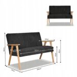 Zestaw mebli PRL retro SOLER sofa fotele Family Meble czarny sztruks Anafi - obrazek 6