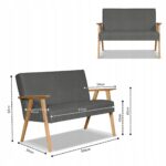 Zestaw mebli PRL retro SOLER sofa fotele Family Meble szary welur Hunter - obrazek 6