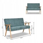 Zestaw mebli PRL retro SOLER sofa fotele Family Meble turkus sztruks Anafi - obrazek 6