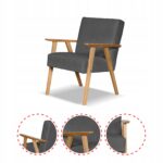 Zestaw mebli PRL retro SOLER sofa fotele Family Meble szary welur Hunter - obrazek 4