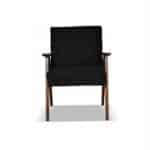 Zestaw mebli PRL retro SOLER sofa fotele Family Meble czarny welur Angel - obrazek 8