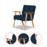 Zestaw mebli PRL retro SOLER sofa fotele Family Meble granat welur Hunter - obrazek 4