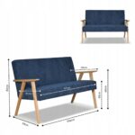 Zestaw mebli PRL retro SOLER sofa fotele Family Meble granat sztruks Anafi - obrazek 6
