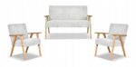 Zestaw mebli PRL retro SOLER sofa fotele Family Meble szary sztruks Anafi - obrazek 11