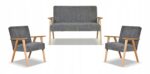 Zestaw mebli PRL retro SOLER sofa fotele Family Meble c szary sztruks Anafi - obrazek 11