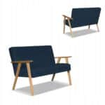 Zestaw mebli PRL retro SOLER sofa fotele Family Meble granat welur Hunter - obrazek 9