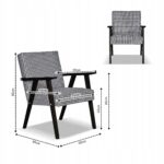 Zestaw mebli PRL retro SOLER sofa fotele Family Meble pepitka czarno biała - obrazek 5