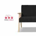 Zestaw mebli PRL retro SOLER sofa fotele Family Meble czarny sztruks Anafi - obrazek 3