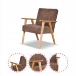 Zestaw mebli PRL retro SOLER sofa fotele Family Meble brąz sztruks Anafi - obrazek 4