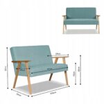 Zestaw mebli PRL retro SOLER sofa fotele Family Meble turkus welur Hunter - obrazek 6