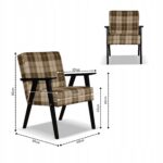 Zestaw mebli PRL retro SOLER sofa fotele Family Meble krata brąz - beż - obrazek 5