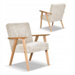 Zestaw mebli PRL retro SOLER sofa fotele Family Meble beżowy sztruks Anafi - obrazek 7