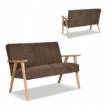 Zestaw mebli PRL retro SOLER sofa fotele Family Meble brąz sztruks Anafi - obrazek 9