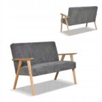 Zestaw mebli PRL retro SOLER sofa fotele Family Meble c szary sztruks Anafi - obrazek 9