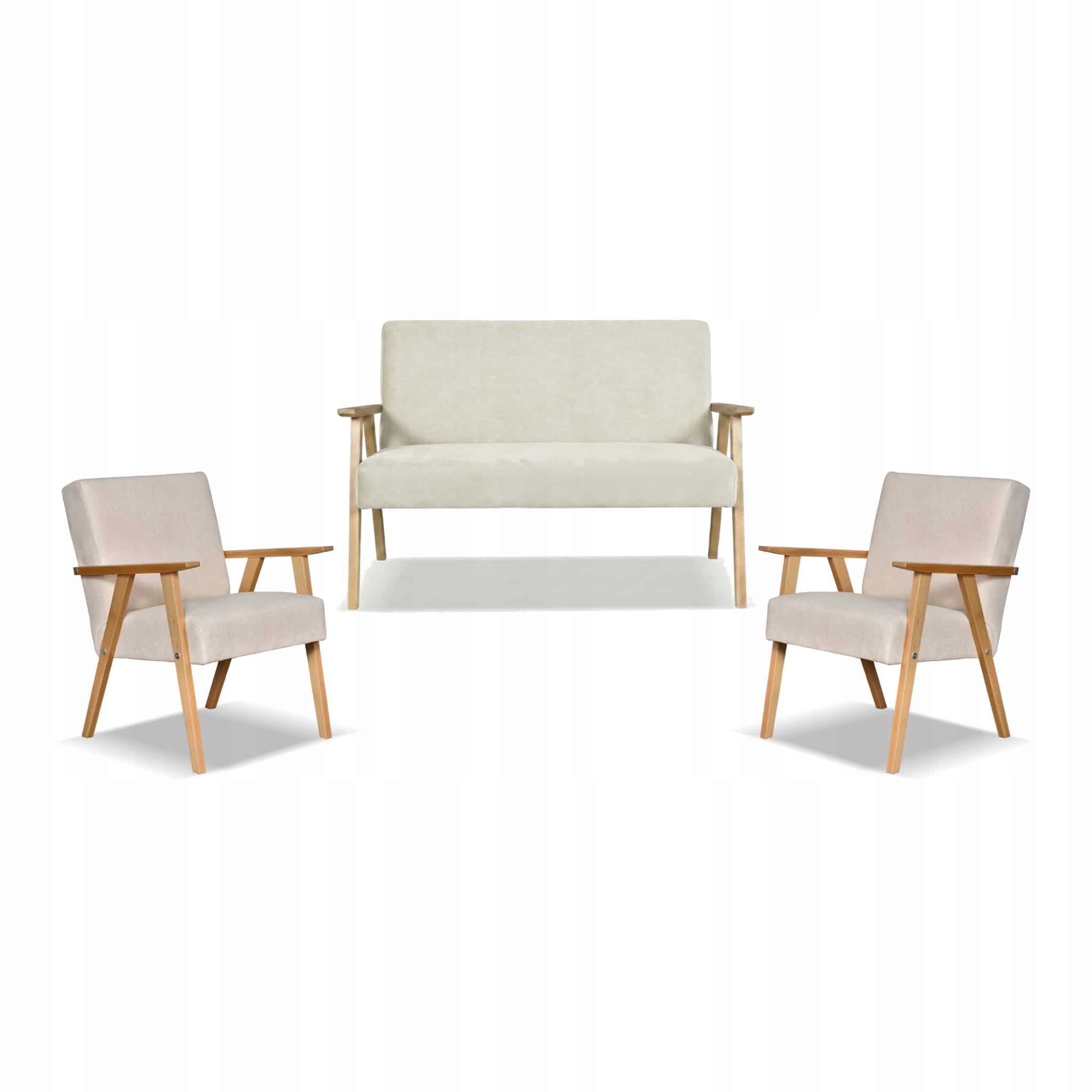 bb7f8dc03980faa98295dff87c016504.jpg Zestaw mebli PRL retro SOLER sofa fotele Family Meble beżowy welur Hunter - obrazek 1