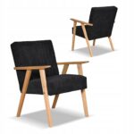 Zestaw mebli PRL retro SOLER sofa fotele Family Meble czarny sztruks Anafi - obrazek 7