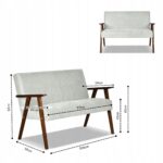 Zestaw mebli PRL retro SOLER sofa fotele Family Meble szary welur Angel - obrazek 6